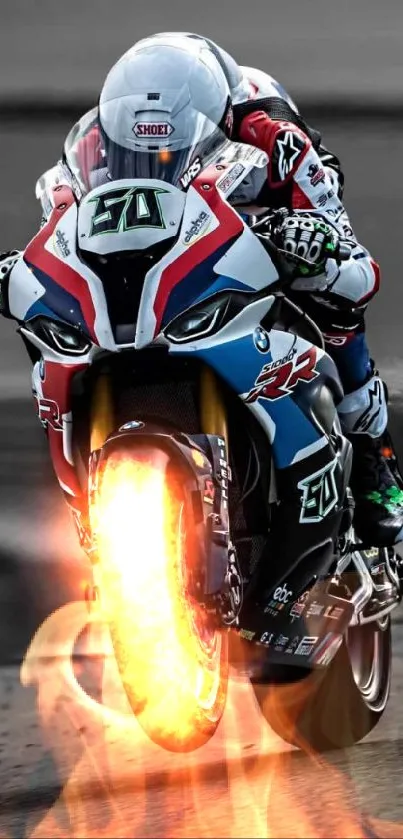 Professional motorcycle racer on high-performance bike.