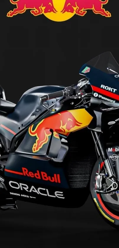 Red Bull motorcycle racing wallpaper with a sleek design.