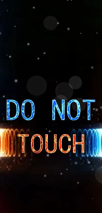 Neon Do Not Touch mobile wallpaper with bright, colorful lights.