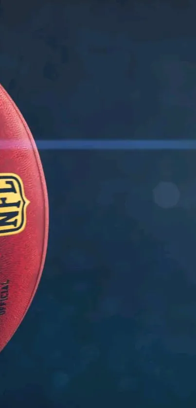 Vibrant NFL football against dark blue background.