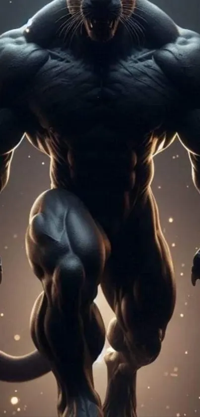 Muscled panther-like creature artwork