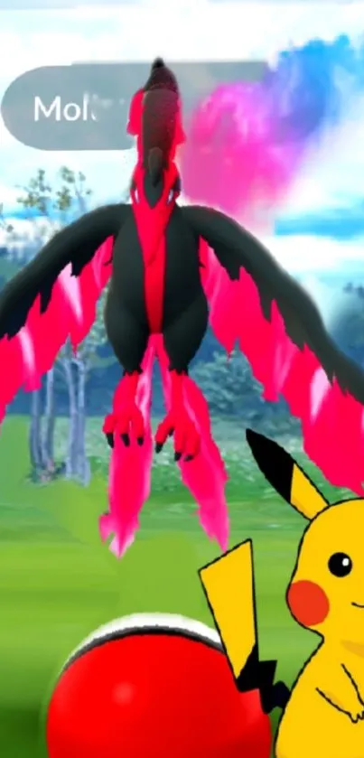Dynamic Pokémon wallpaper featuring vibrant colors and popular characters.