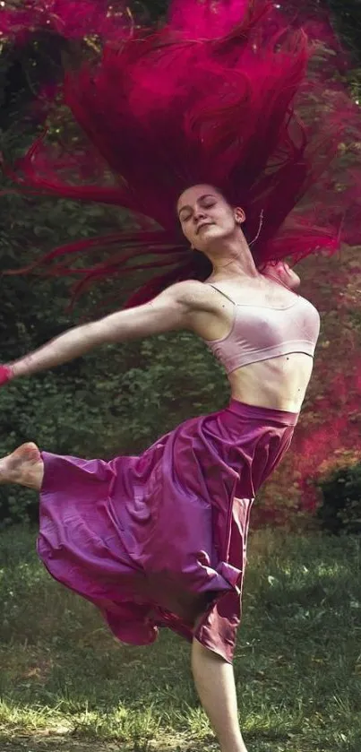 Dancer in motion with purple hues, vibrant and dynamic.