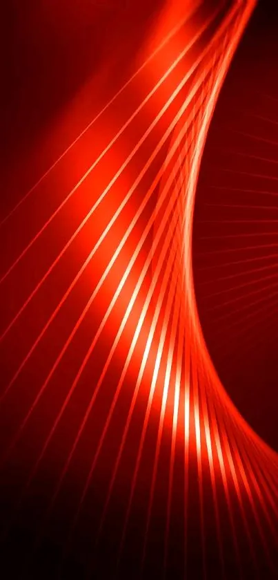 Dynamic abstract red wallpaper with elegant curves and vibrant light effects.