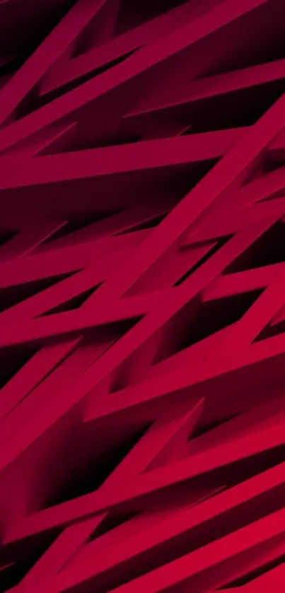 Dynamic red abstract wallpaper with geometric patterns.