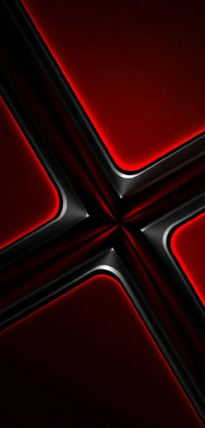 Dynamic red and black geometric pattern mobile wallpaper.