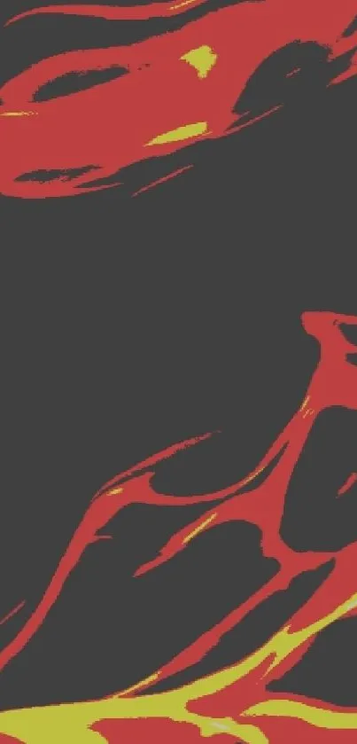 Red and black abstract wallpaper with dynamic flow design.