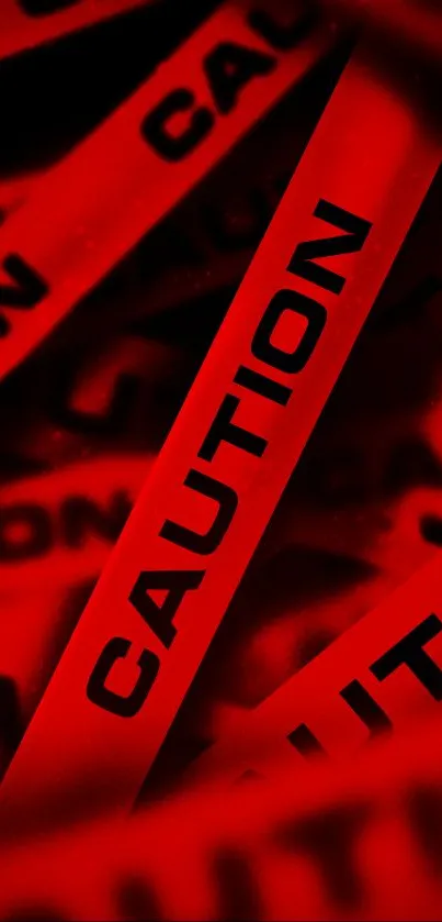 Dynamic red caution tape mobile wallpaper.