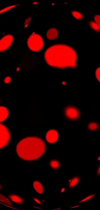 Dynamic red circles on black background wallpaper.