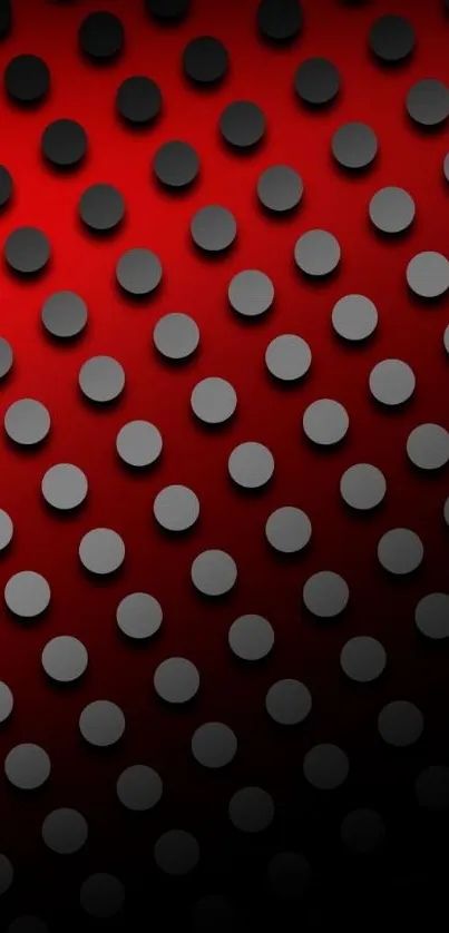 Red and black dot pattern wallpaper for mobile screen.