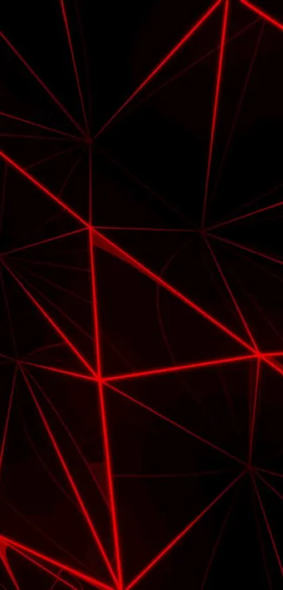 Dynamic red lines on a black background, geometric and modern design.