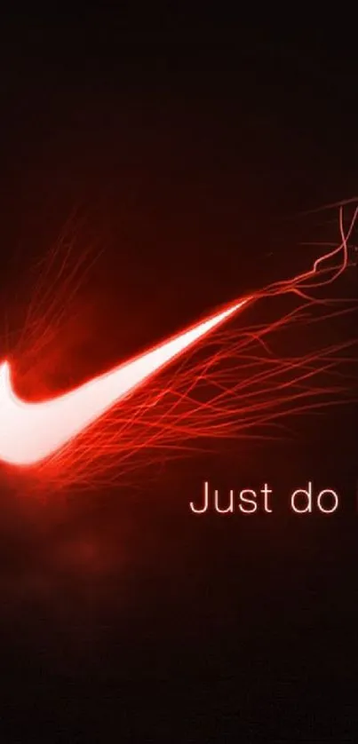 Red Nike logo with 'Just do it' text and dynamic energy lines.