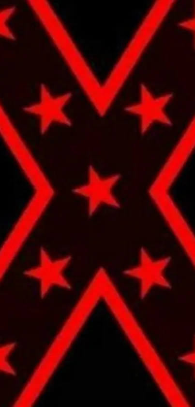 Red stars form a bold pattern on a dark background.