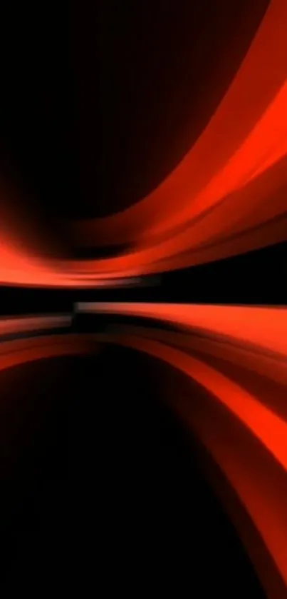 Dynamic red abstract mobile wallpaper with flowing shapes.