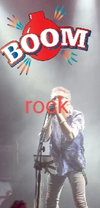 Dynamic rock concert wallpaper with vivid lighting and vibrant atmosphere.