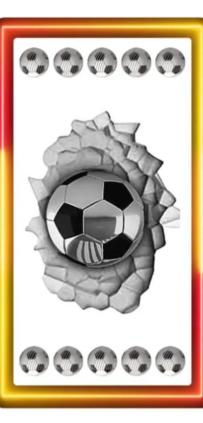 Soccer ball 3D wall breaking design.