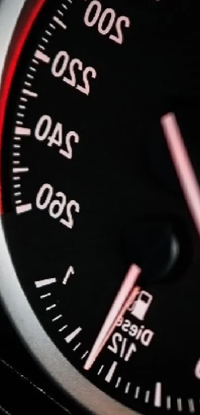 Close-up of a dynamic speedometer with vibrant colors.
