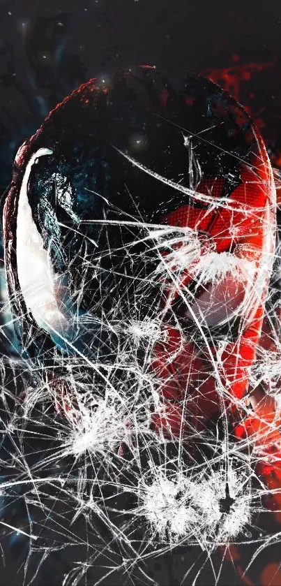 Dynamic Spider-Man wallpaper with webs and vibrant colors on a dark background.