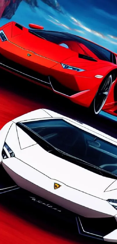 Dynamic sports cars in vibrant colors provide a thrilling wallpaper experience.