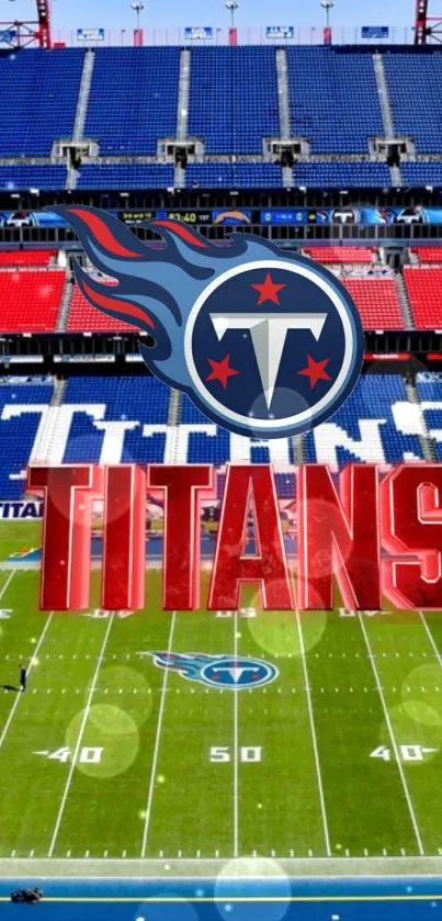 Titans football stadium wallpaper with vibrant colors.