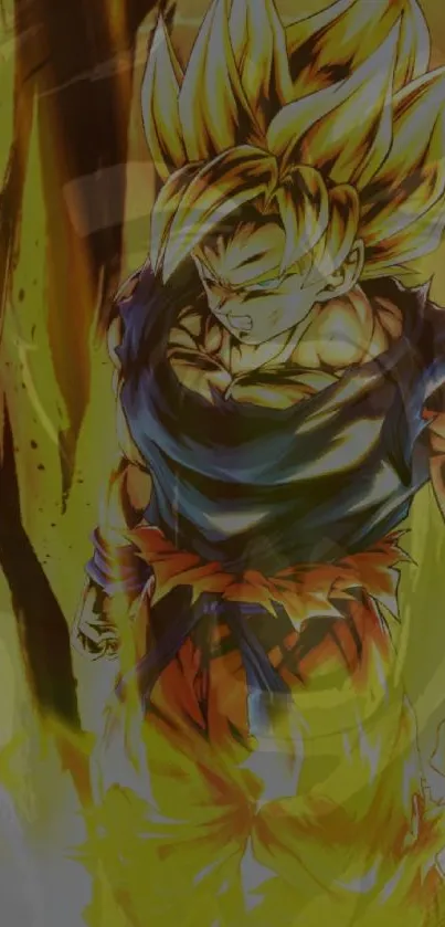 Vibrant Super Saiyan character with golden aura.