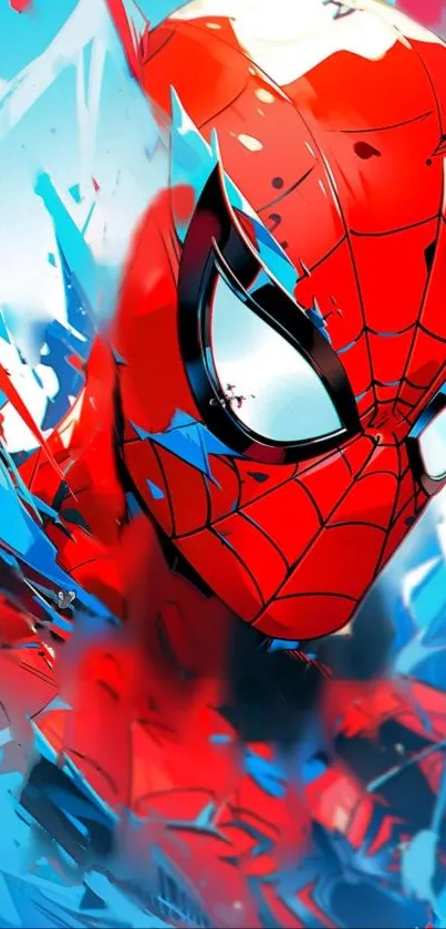 Dynamic superhero art wallpaper with bold reds and blues.