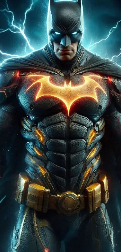 Electrifying superhero in dynamic action art.