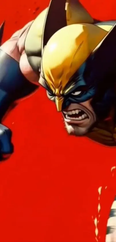 Dynamic superhero wallpaper with vibrant colors and intense action pose.