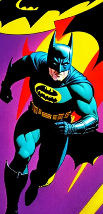 Dynamic superhero art with vibrant colors and comic style.