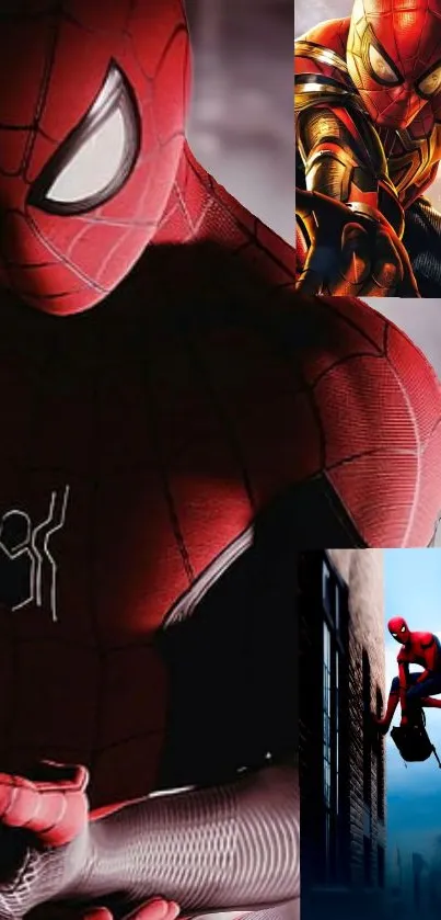 Dynamic superhero wallpaper with vibrant red suit.