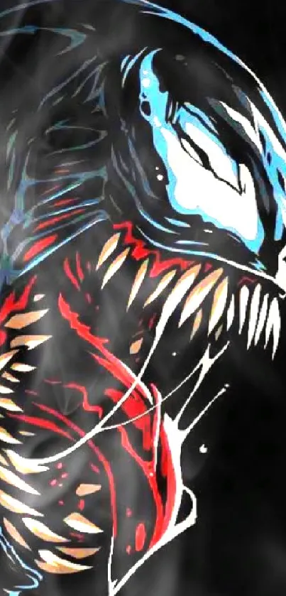 Vibrant Venom art wallpaper with bold colors and dynamic design.