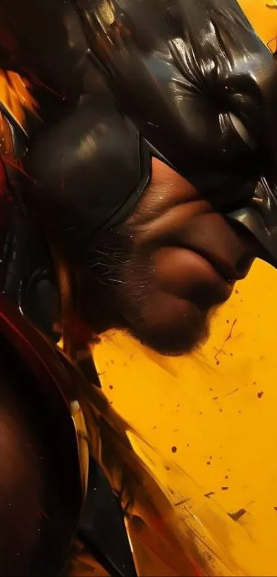 Dynamic illustration of Wolverine in action pose.