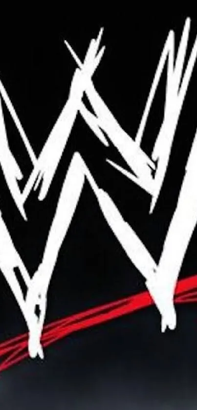 WWE logo with white letters and red accents on a black background.