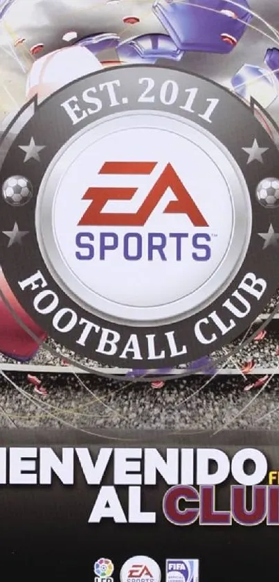 EA Sports FIFA Club wallpaper with bold logo and colorful elements.