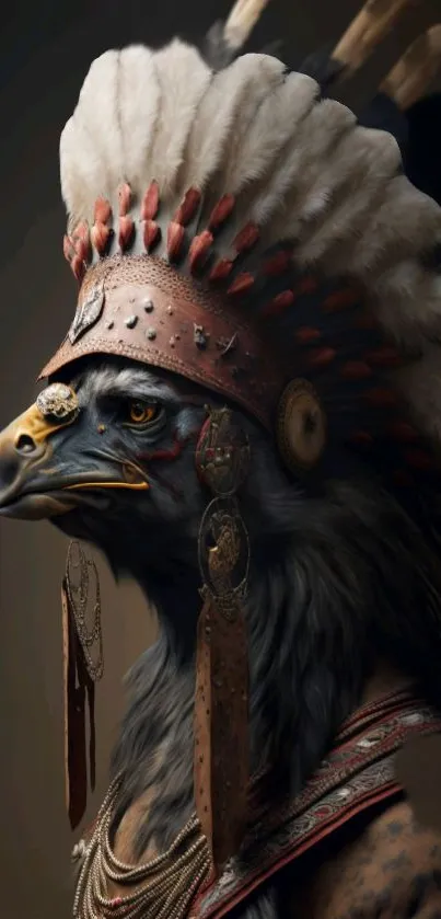 Eagle warrior with a feathered headdress in detailed artwork.