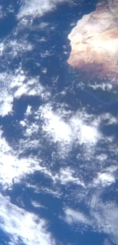 A stunning view of Earth from space, showcasing blue oceans and white clouds.