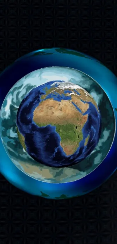 Graphic of Earth globe with a deep blue ocean view