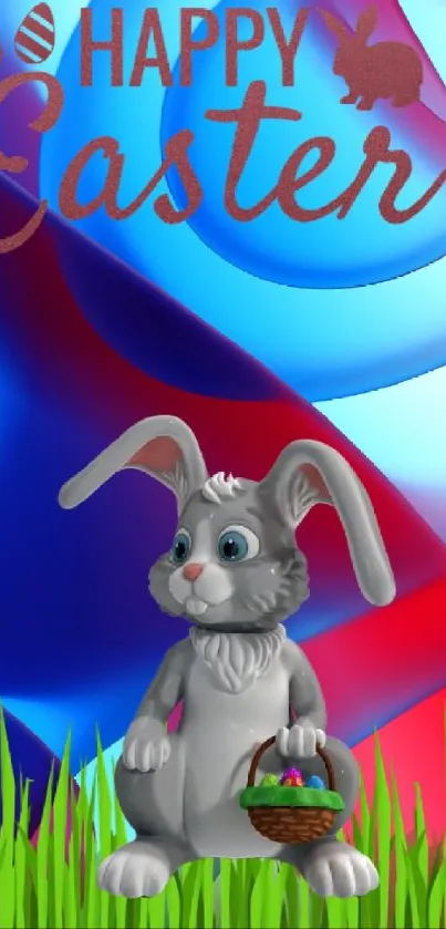 Easter Bunny with colorful abstract background wallpaper.
