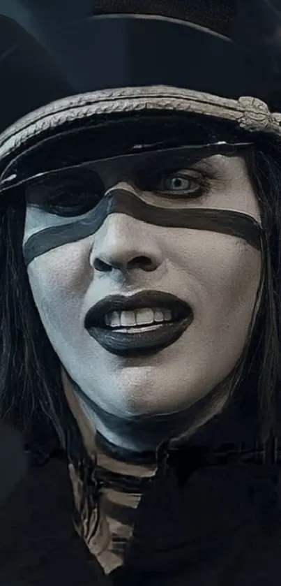 Gothic art portrait with dark elements.