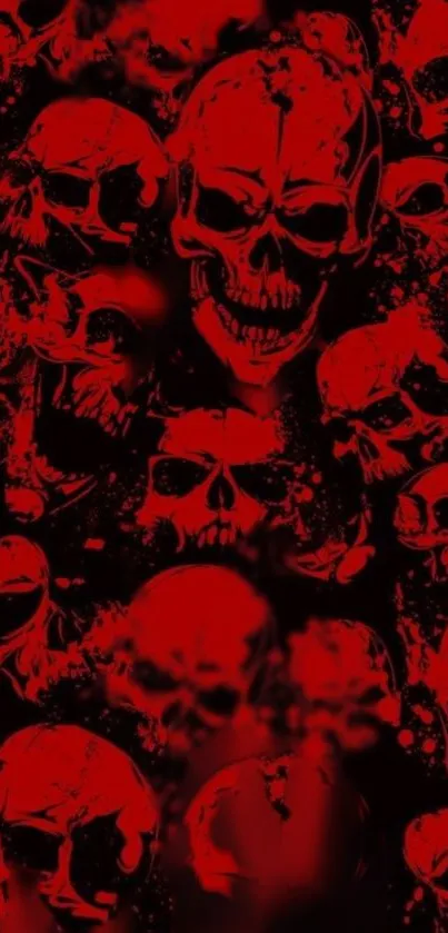 Red skulls on a dark background wallpaper.