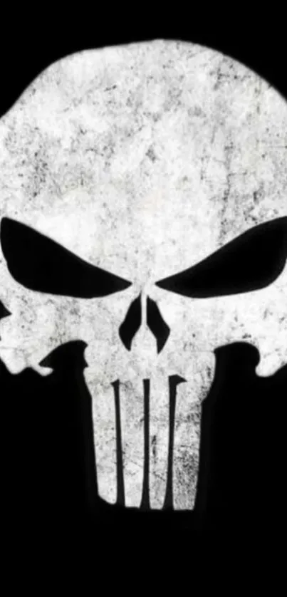 Edgy black and white skull wallpaper design for phones.