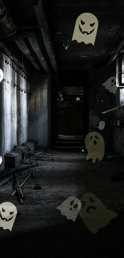 Abandoned hallway with eerie shadows and dark ambiance for mobile wallpaper.