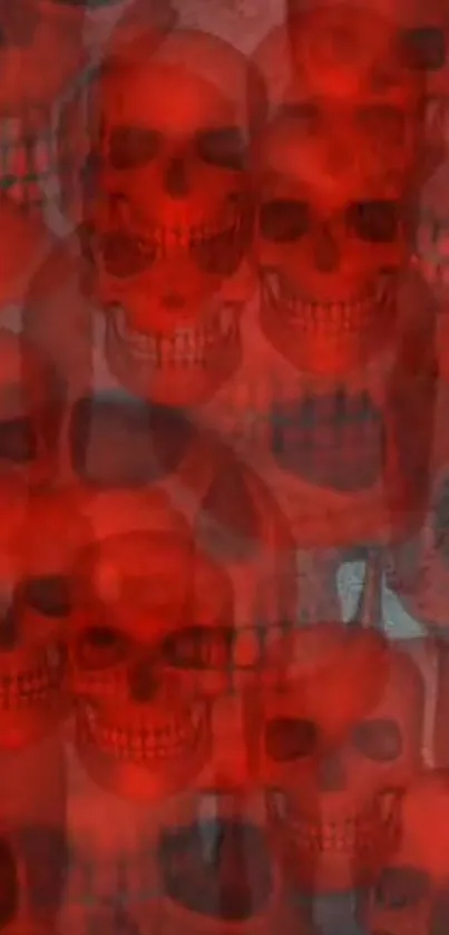 Eerie red skull pattern wallpaper with gothic vibe.