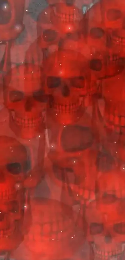 Eerie red skulls on a dark background, perfect for gothic themes.