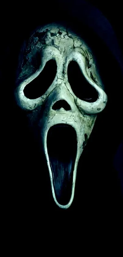 Scream mask in the dark mobile wallpaper.