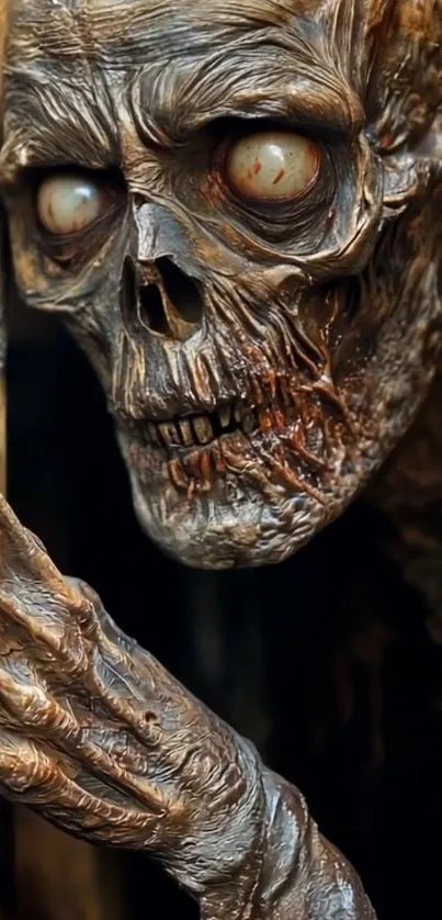 Creepy skeleton artwork for mobile wallpaper.