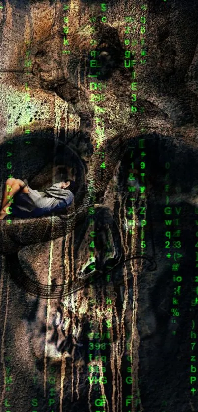 Dark, textured skull art wallpaper for mobile phones.