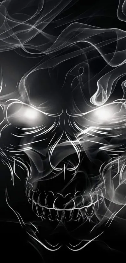 Eerie skull with smoke effect wallpaper