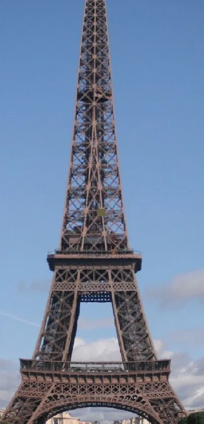 Eiffel Tower against blue sky in Paris mobile wallpaper.