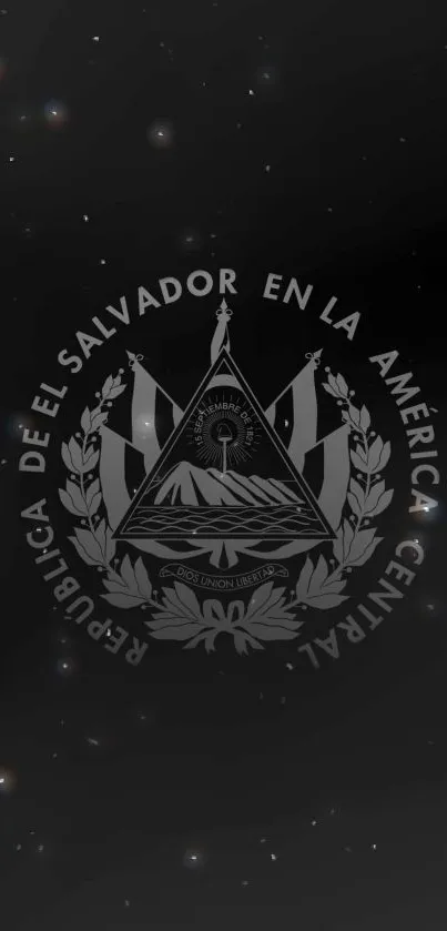 El Salvador emblem with starry night background on mobile wallpaper.